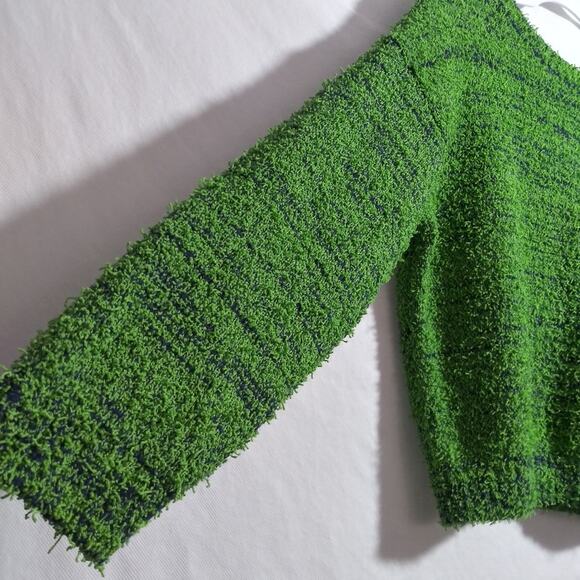CIDER Green Fuzzy Mushroom Embroidery Sweater Novelty Casual Size Small - Picture 4 of 7